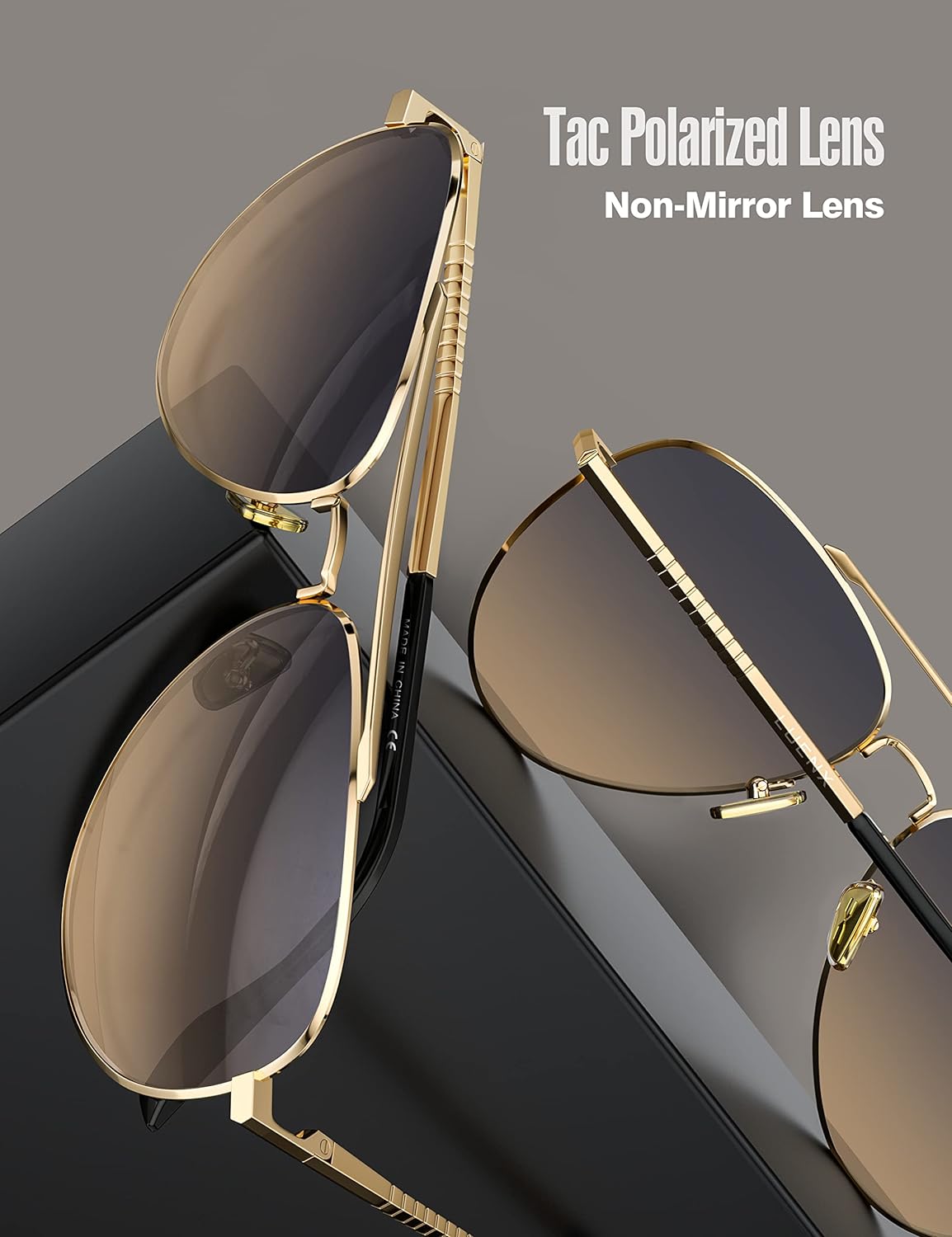 LUENX Aviator Sunglasses for Men Women Polarized - UV 400 Protection with case 60MM