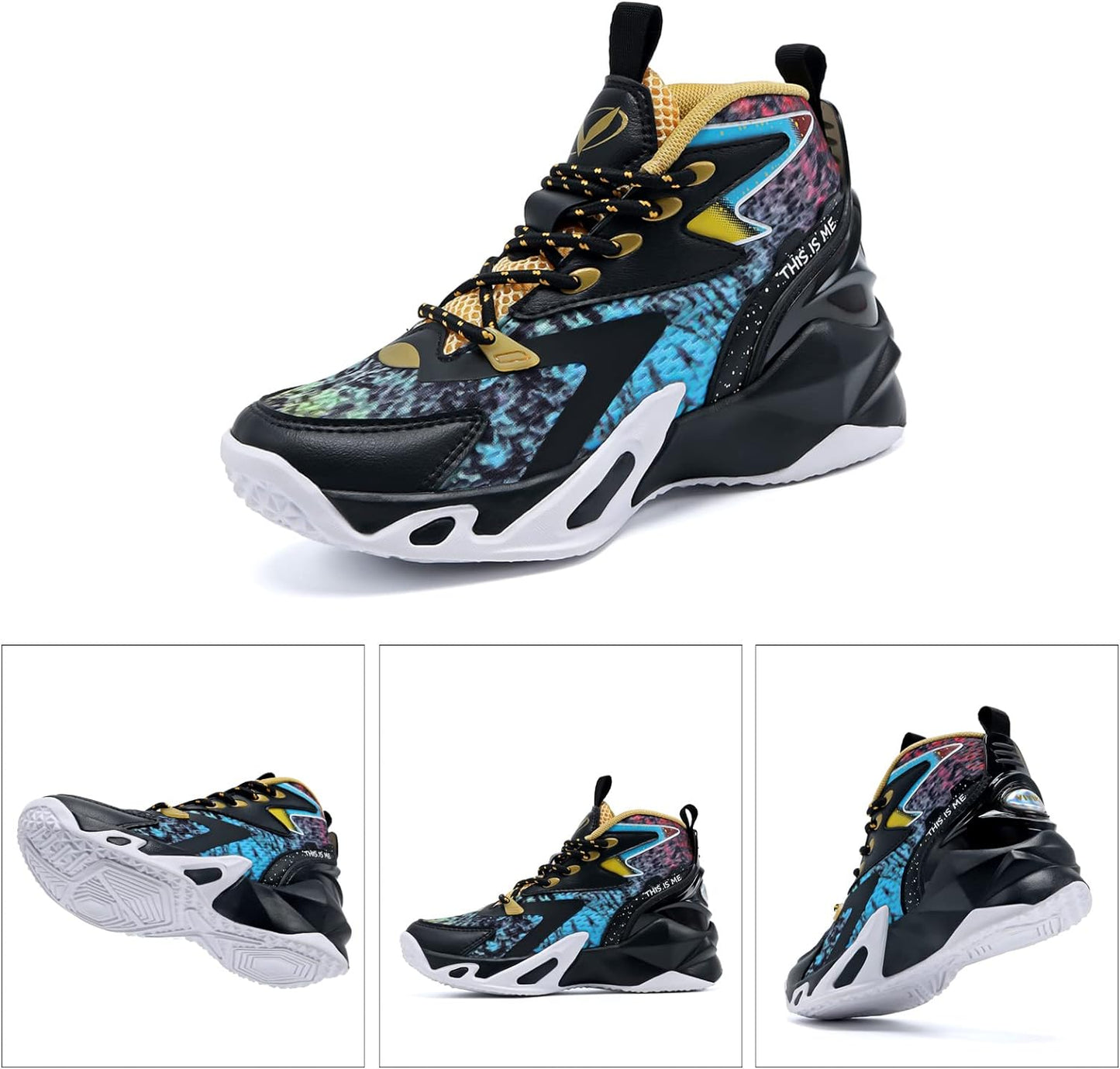 VITUOFLY Kids Basketball Shoes Boys Air Cushion Sneakers Girls Mid Top School Training Shoes Non-Slip Outdoor Sports Shoes Comfortable Boys Running Shoes Durable Little Kid/Big Kid
