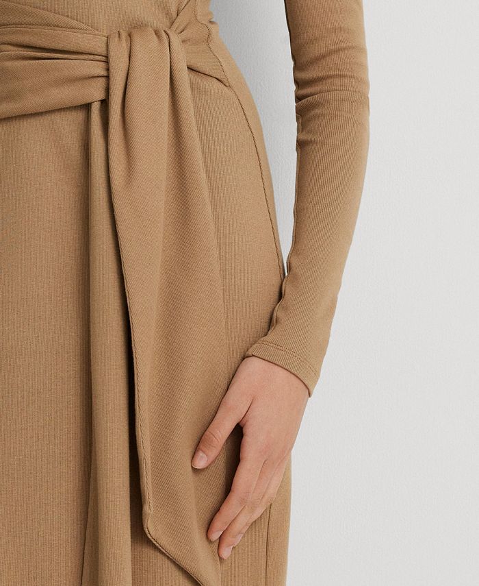 Women's Tie-Front Turtleneck Sweater Dress