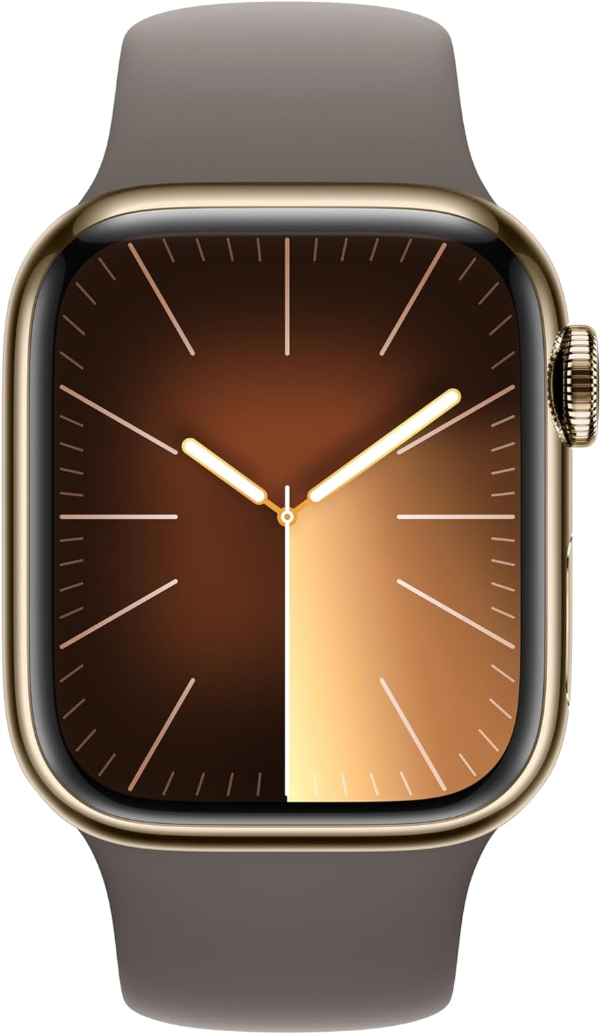 Apple Watch Series 9 [GPS + Cellular 41mm] Smartwatch with Gold Stainless Steel Case with Gold Sport Band S/M. Fitness Tracker, Blood Oxygen & ECG Apps, Always-On Retina Display