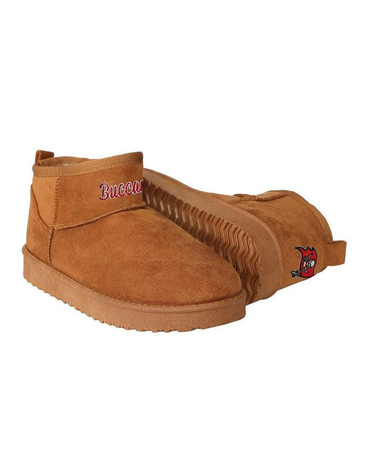 Women's Brown Tampa Bay Buccaneers Team Logo Fuzzy Fan Boots
