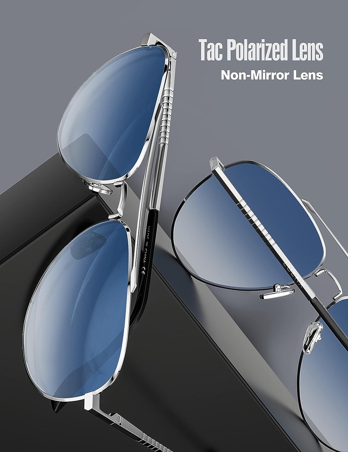 LUENX Aviator Sunglasses for Men Women Polarized - UV 400 Protection with case 60MM