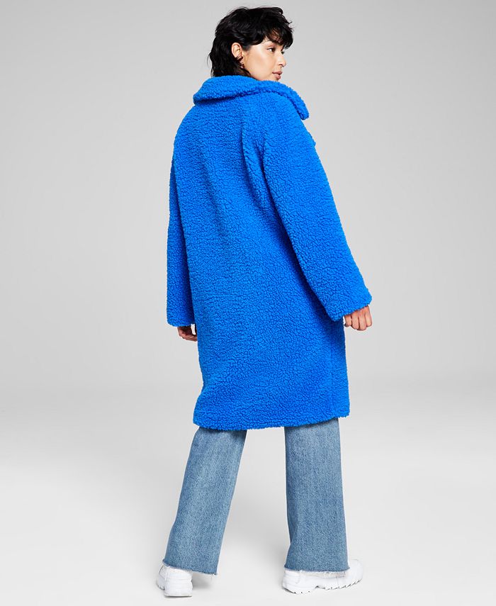 Women's Notch-Collar Teddy Coat