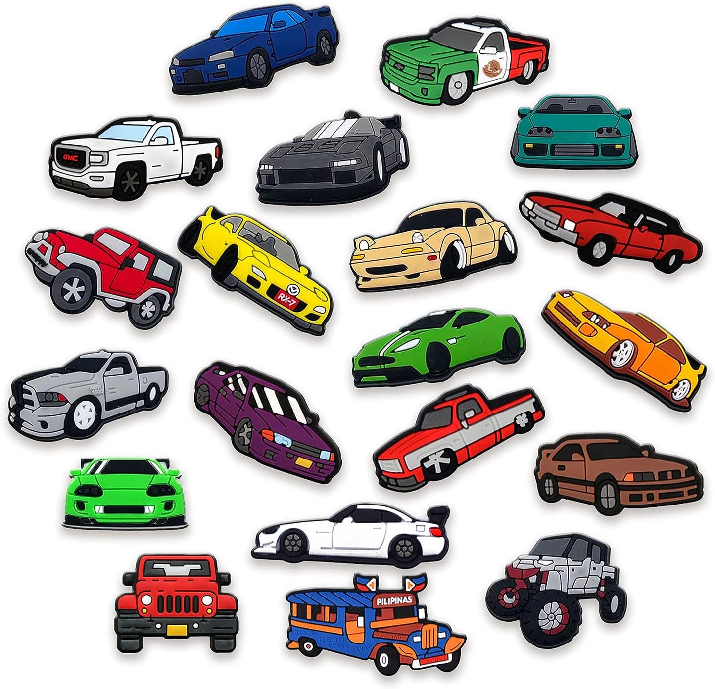 JAEZZIY Shoes Charm Suitable for Teenager Kids Boys Girls Sandals Cute Decoration Cool Car Money Space