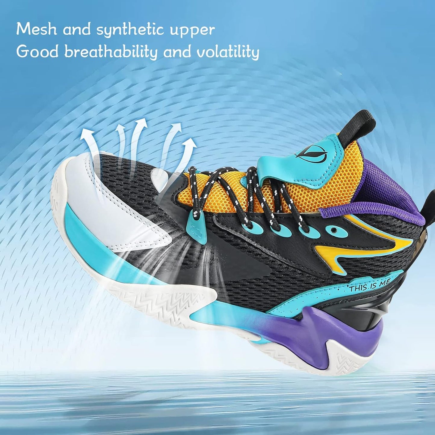 VITUOFLY Kids Basketball Shoes Boys Air Cushion Sneakers Girls Mid Top School Training Shoes Non-Slip Outdoor Sports Shoes Comfortable Boys Running Shoes Durable Little Kid/Big Kid