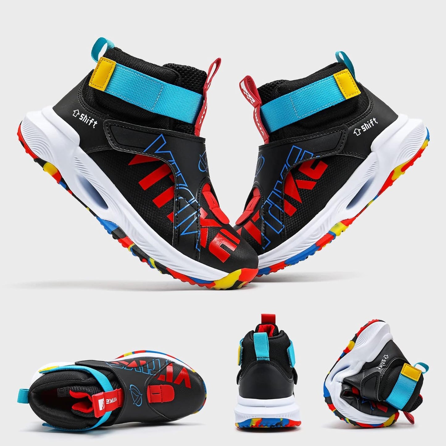 VITUOFLY Kids Basketball Shoes Boys Air Cushion Sneakers Girls Mid Top School Training Shoes Non-Slip Outdoor Sports Shoes Comfortable Boys Running Shoes Durable Little Kid/Big Kid