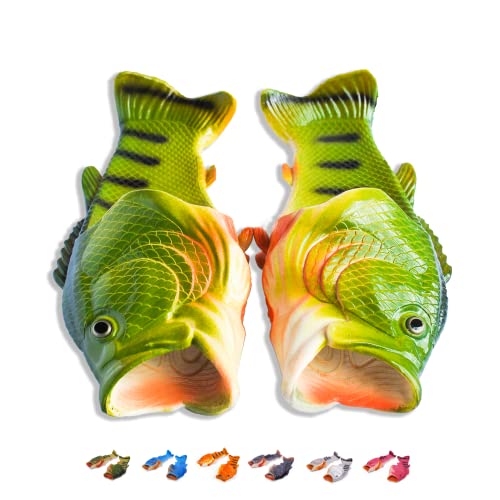 Coddies Fish Flip Flops | The Original Fish Slippers | Funny Gift, Unisex Sandals, Bass Slides, Pool, Beach & Shower Shoes | Men, Women & Kids