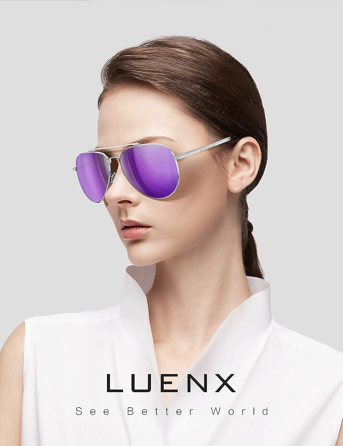 LUENX Aviator Sunglasses for Men Women Polarized - UV 400 Protection with case 60MM