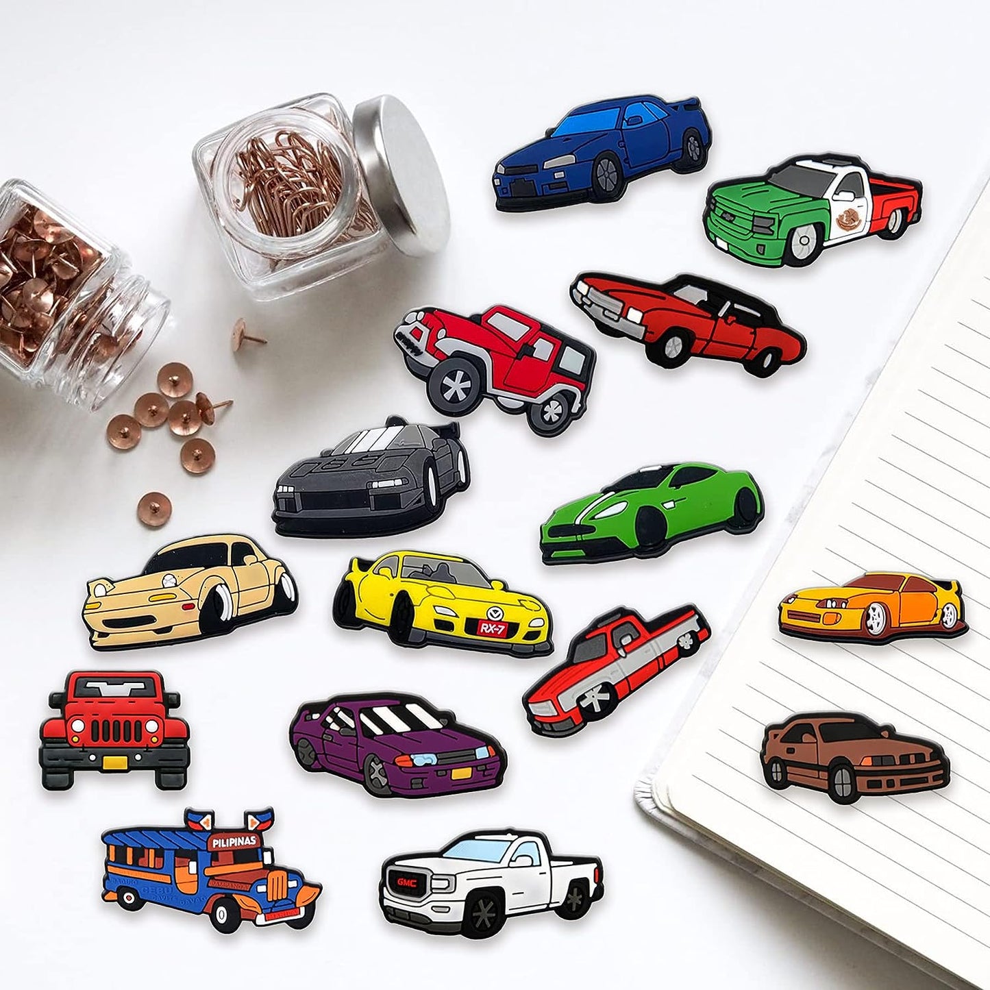 JAEZZIY Shoes Charm Suitable for Teenager Kids Boys Girls Sandals Cute Decoration Cool Car Money Space