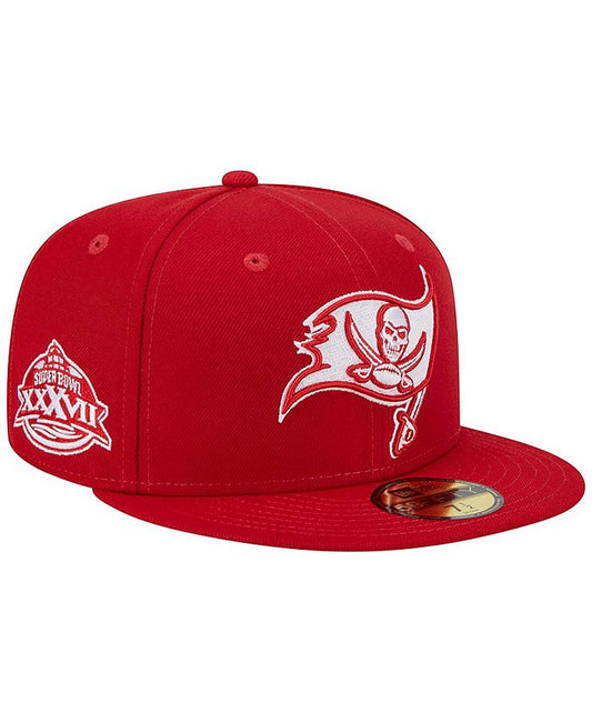 Men's Scarlet Tampa Bay Buccaneers Super Bowl XXXVII Main Patch 59FIFTY Fitted Hat