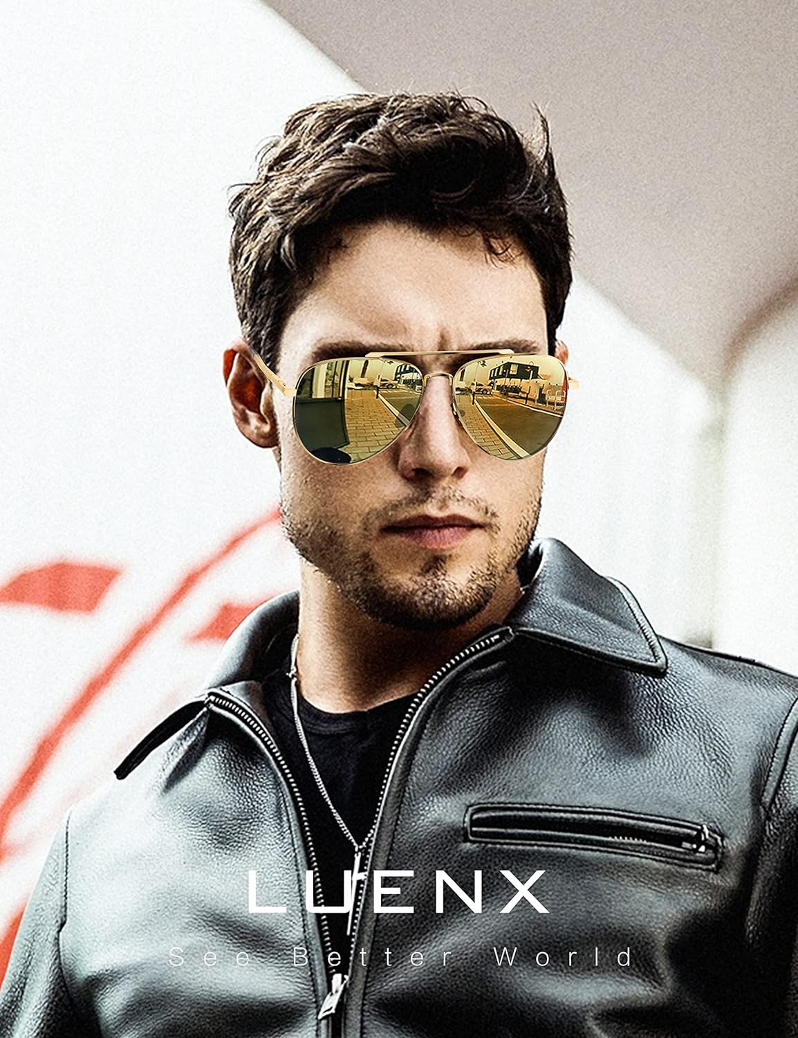 LUENX Aviator Sunglasses for Men Women Polarized - UV 400 Protection with case 60MM