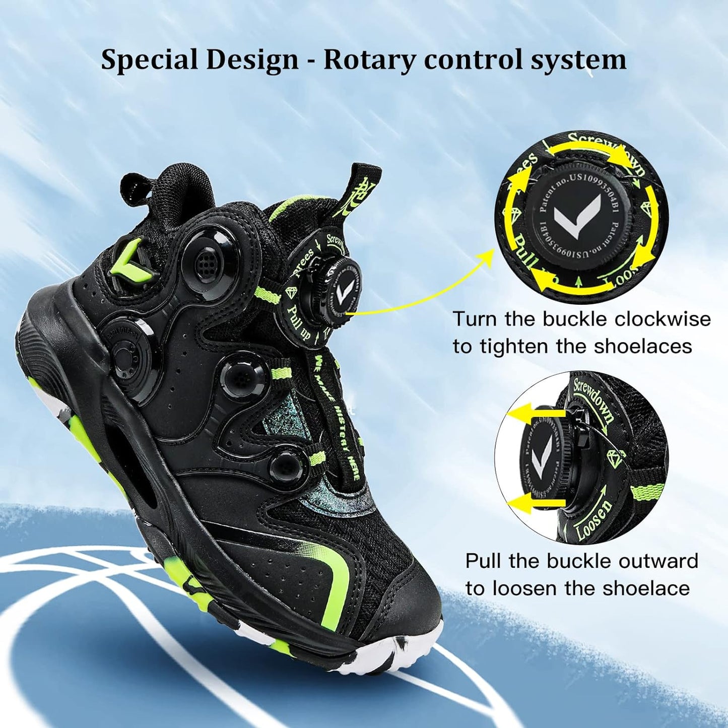 VITUOFLY Kids Basketball Shoes Boys Air Cushion Sneakers Girls Mid Top School Training Shoes Non-Slip Outdoor Sports Shoes Comfortable Boys Running Shoes Durable Little Kid/Big Kid