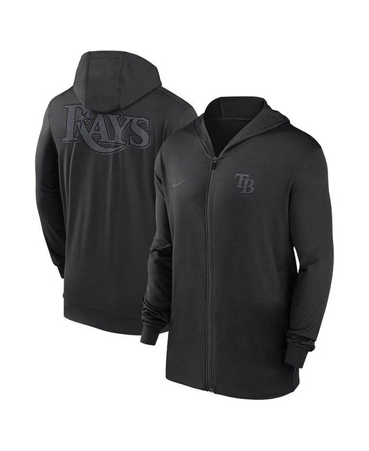 Men's Black Tampa Bay Rays Authentic Collection Travel Performance Full-Zip Hoodie