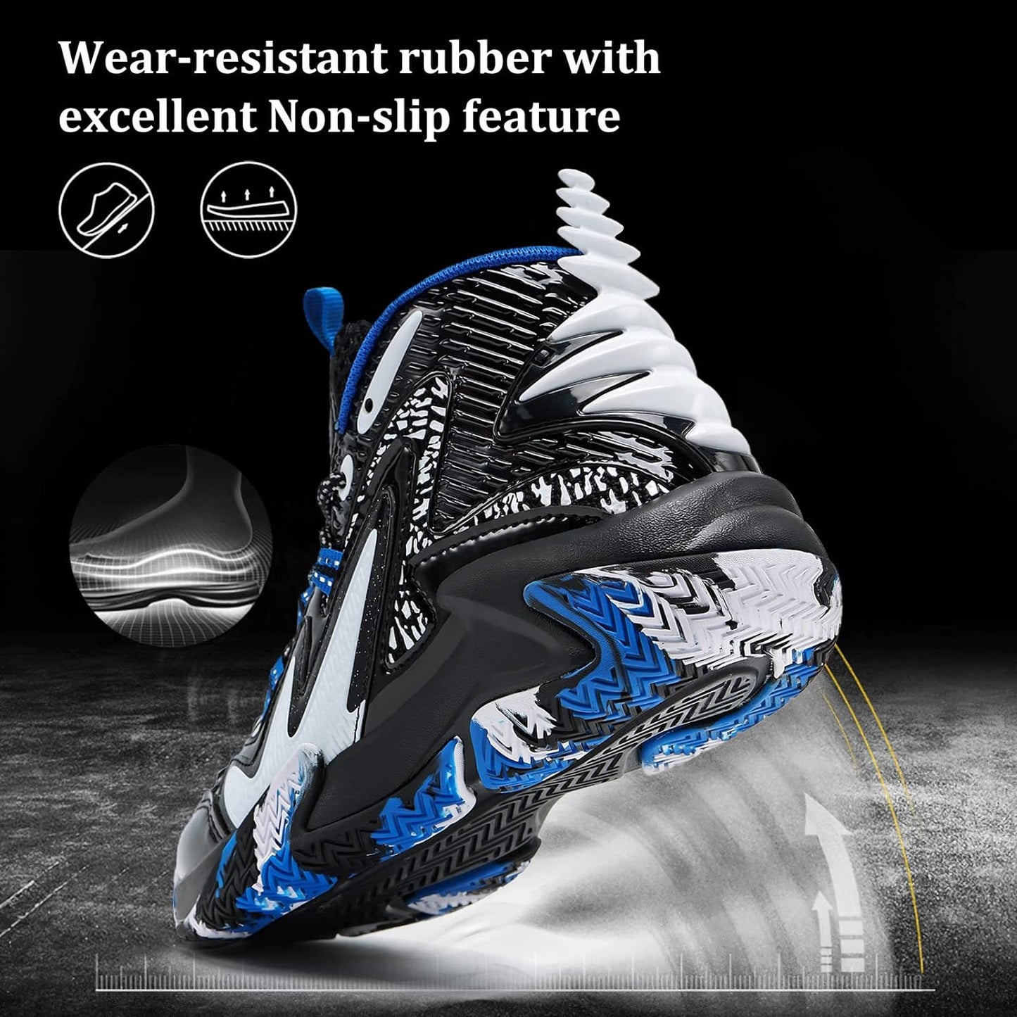 VITUOFLY Kids Basketball Shoes Boys Air Cushion Sneakers Girls Mid Top School Training Shoes Non-Slip Outdoor Sports Shoes Comfortable Boys Running Shoes Durable Little Kid/Big Kid