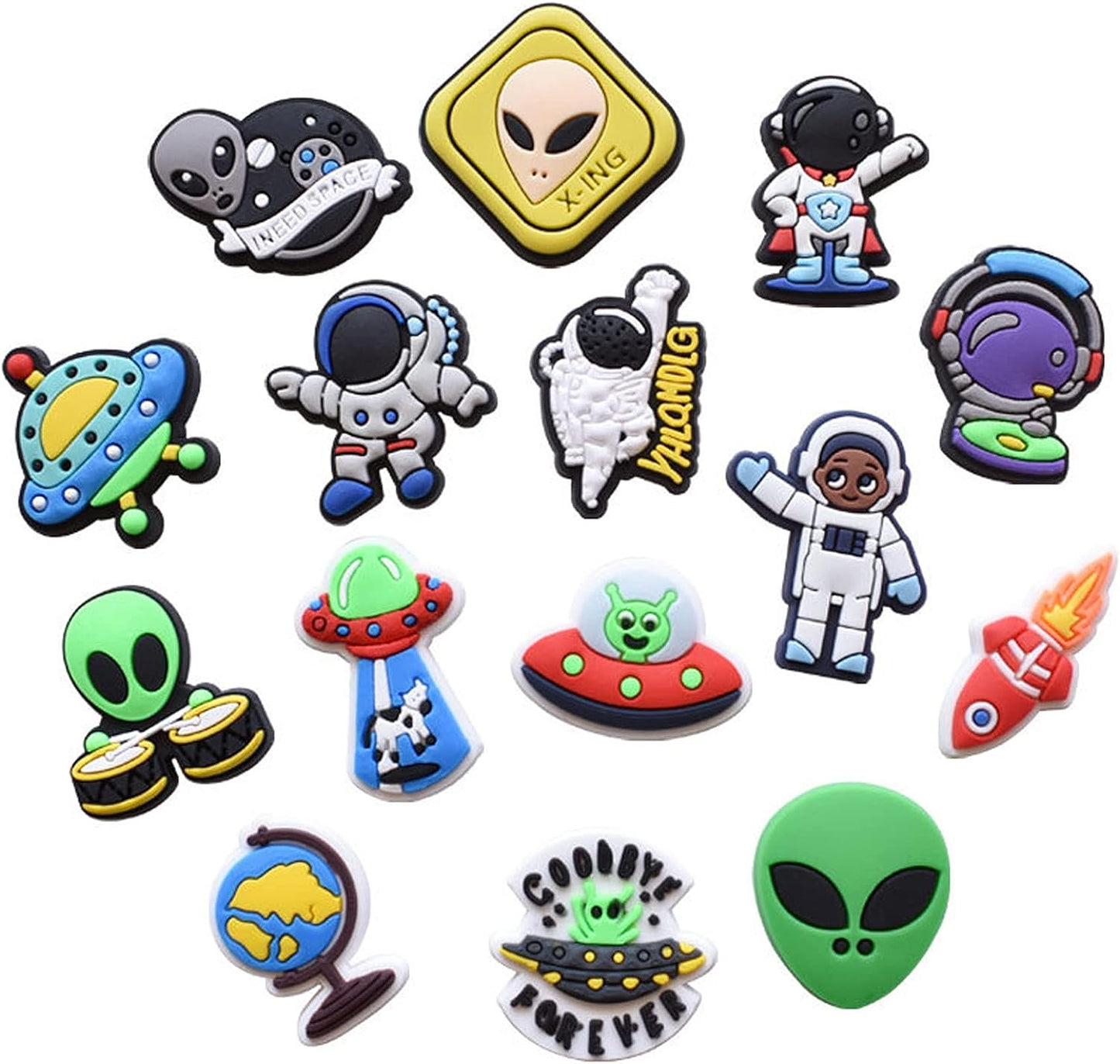 JAEZZIY Shoes Charm Suitable for Teenager Kids Boys Girls Sandals Cute Decoration Cool Car Money Space