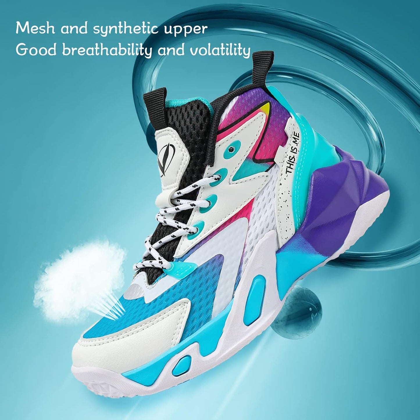 VITUOFLY Kids Basketball Shoes Boys Air Cushion Sneakers Girls Mid Top School Training Shoes Non-Slip Outdoor Sports Shoes Comfortable Boys Running Shoes Durable Little Kid/Big Kid