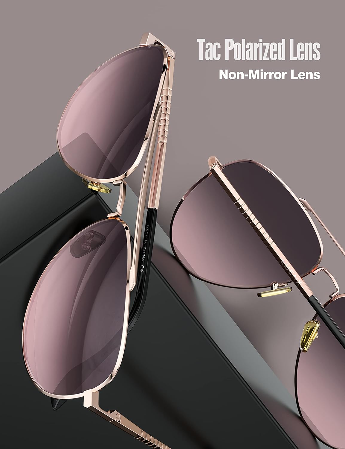 LUENX Aviator Sunglasses for Men Women Polarized - UV 400 Protection with case 60MM