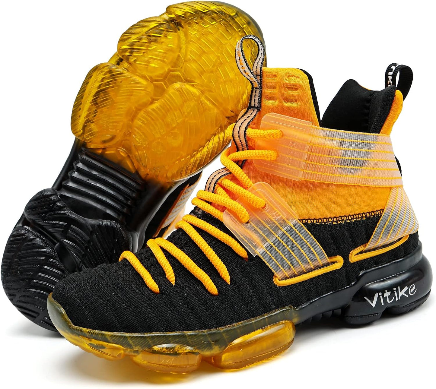 VITUOFLY Kids Basketball Shoes Boys Air Cushion Sneakers Girls Mid Top School Training Shoes Non-Slip Outdoor Sports Shoes Comfortable Boys Running Shoes Durable Little Kid/Big Kid