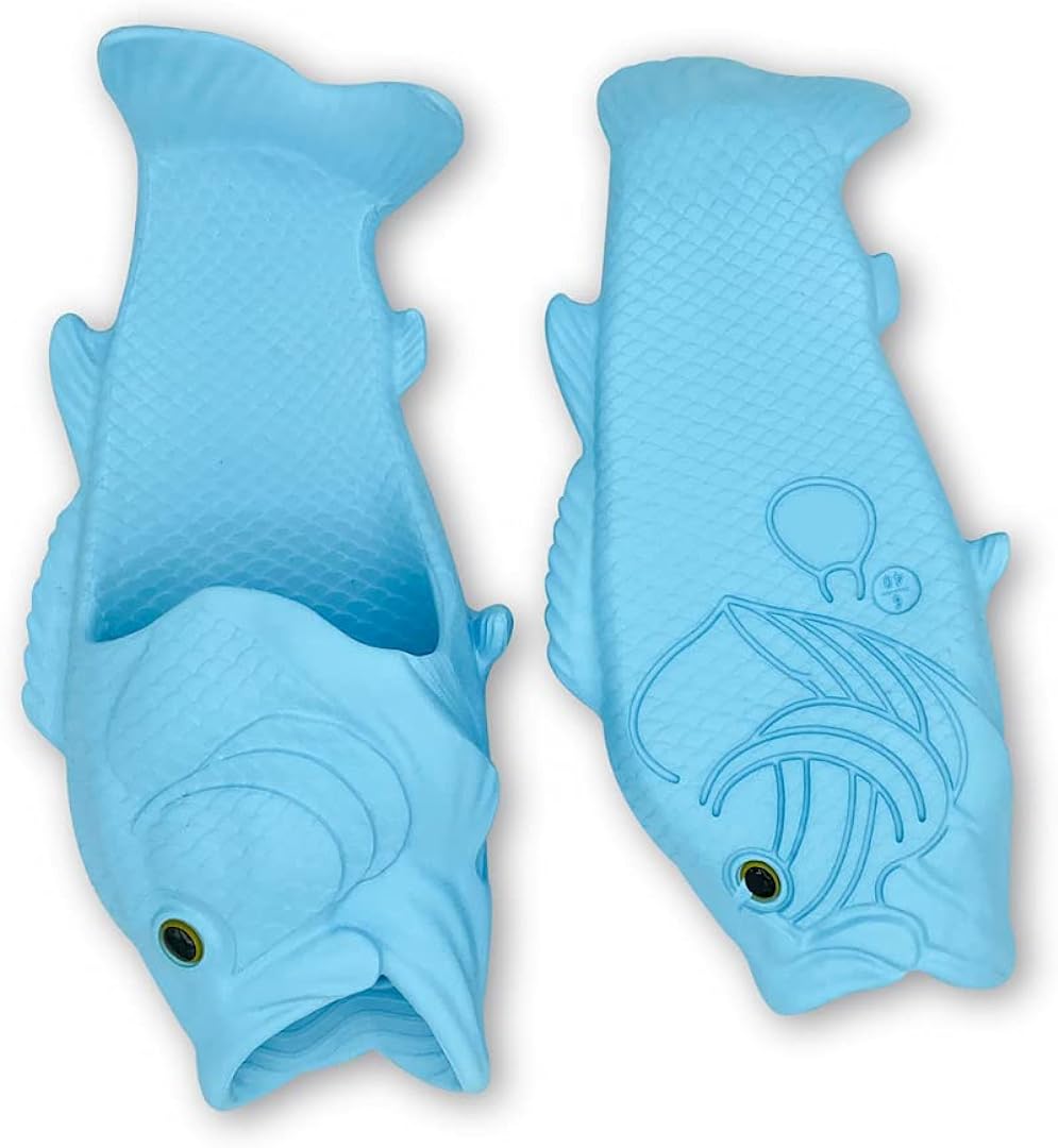 Coddies Fish Flip Flops | The Original Fish Slippers | Funny Gift, Unisex Sandals, Bass Slides, Pool, Beach & Shower Shoes | Men, Women & Kids