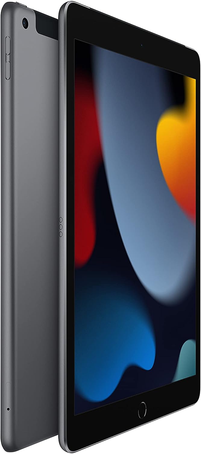 Apple iPad (9th Generation): with A13 Bionic chip, 10.2-inch Retina Display, 64GB, Wi-Fi, 12MP front/8MP Back Camera, Touch ID, All-Day Battery Life – Space Gray