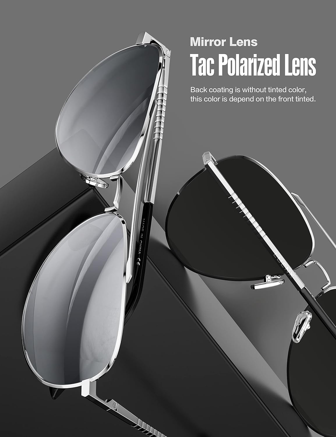 LUENX Aviator Sunglasses for Men Women Polarized - UV 400 Protection with case 60MM