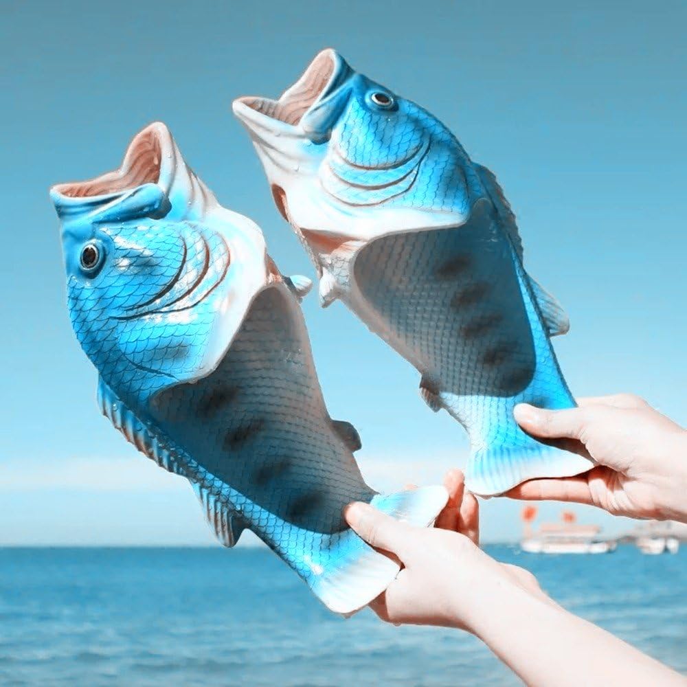 Unisex Fish Slippers, bass Sandals, Animal Slippers Animal Fish Slippers,
