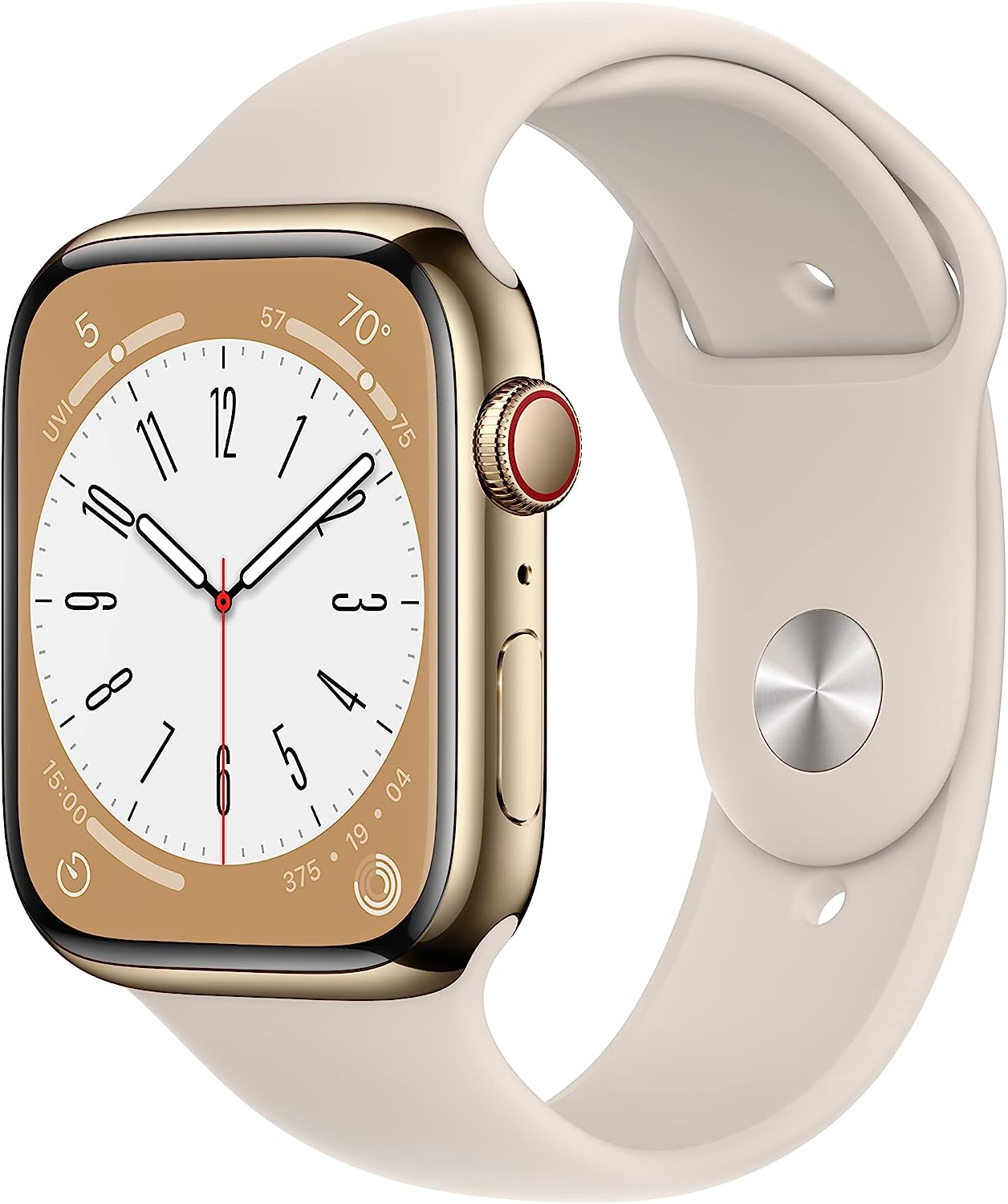 Apple Watch Series 8 [GPS + Cellular 41mm] Smart Watch w/Starlight Aluminum Case with Starlight Sport Band - S/M. Fitness Tracker, Blood Oxygen & ECG Apps, Always-On Retina Display, Water Resistant