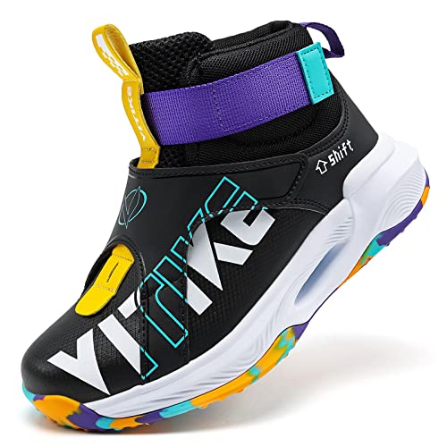 VITUOFLY Kids Basketball Shoes Boys Air Cushion Sneakers Girls Mid Top School Training Shoes Non-Slip Outdoor Sports Shoes Comfortable Boys Running Shoes Durable Little Kid/Big Kid