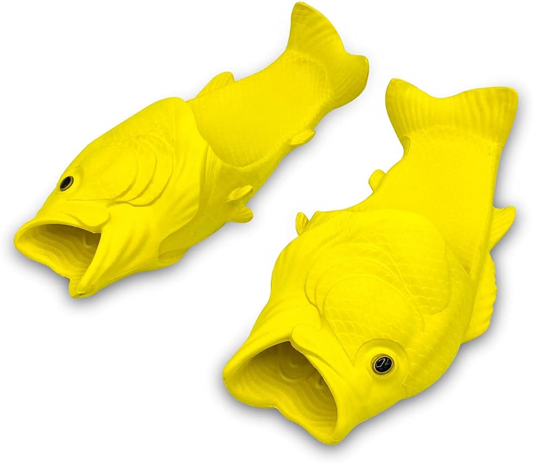 Coddies Fish Flip Flops | The Original Fish Slippers | Funny Gift, Unisex Sandals, Bass Slides, Pool, Beach & Shower Shoes | Men, Women & Kids