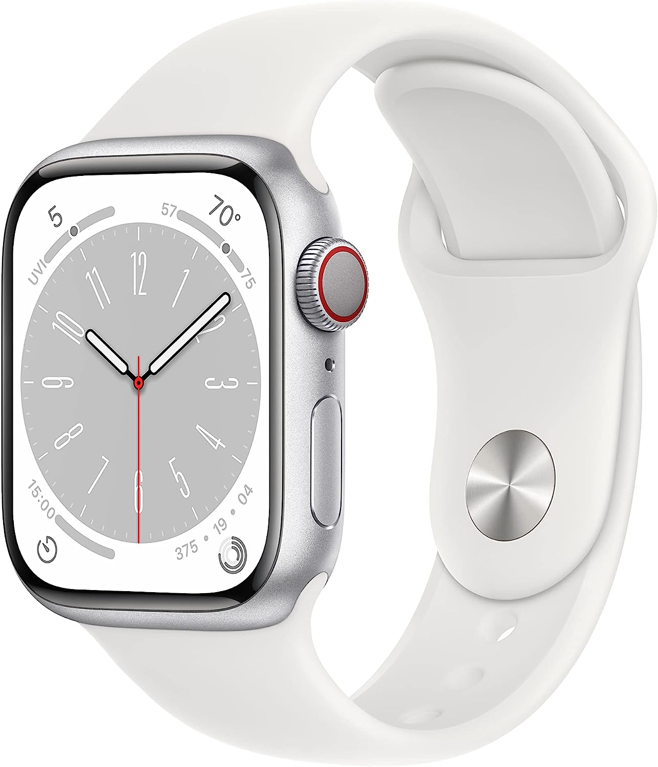 Apple Watch Series 8 [GPS + Cellular 41mm] Smart Watch w/Starlight Aluminum Case with Starlight Sport Band - S/M. Fitness Tracker, Blood Oxygen & ECG Apps, Always-On Retina Display, Water Resistant