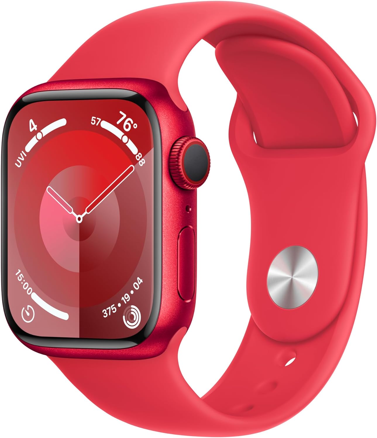Apple Watch Series 9 [GPS + Cellular 41mm] Smartwatch with Gold Stainless Steel Case with Gold Sport Band S/M. Fitness Tracker, Blood Oxygen & ECG Apps, Always-On Retina Display