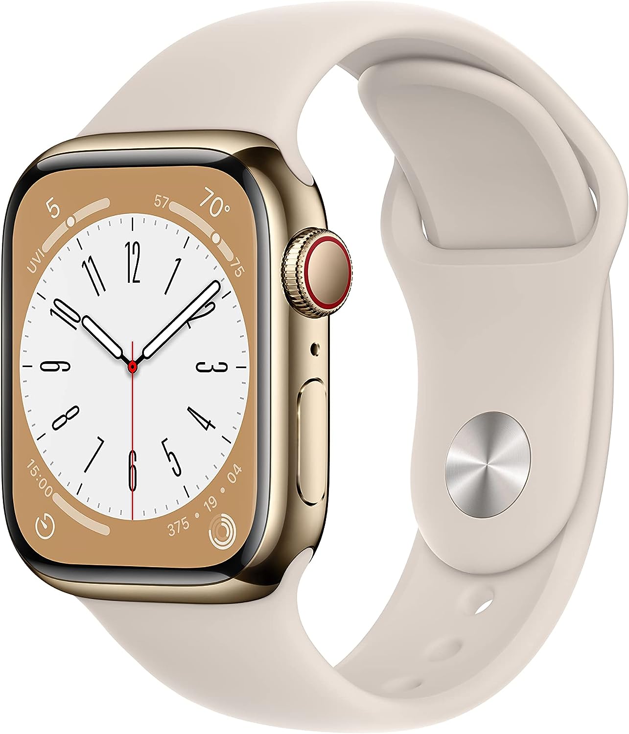 Apple Watch Series 8 [GPS + Cellular 41mm] Smart Watch w/Starlight Aluminum Case with Starlight Sport Band - S/M. Fitness Tracker, Blood Oxygen & ECG Apps, Always-On Retina Display, Water Resistant