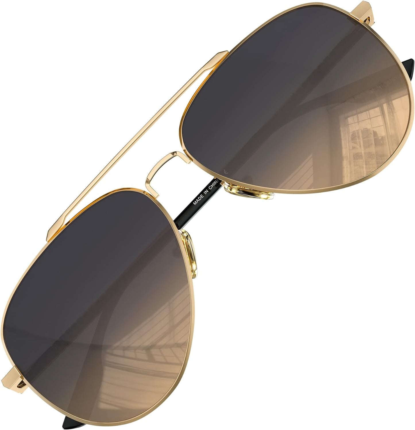 LUENX Aviator Sunglasses for Men Women Polarized - UV 400 Protection with case 60MM