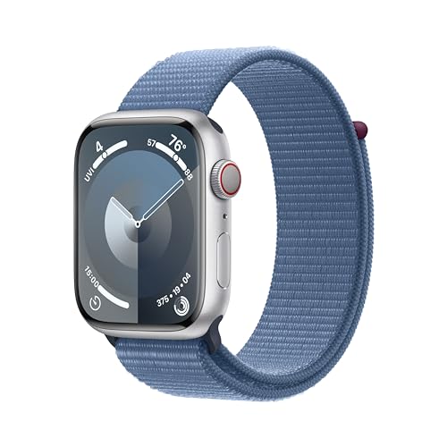 Apple Watch Series 9 [GPS + Cellular 41mm] Smartwatch with Gold Stainless Steel Case with Gold Sport Band S/M. Fitness Tracker, Blood Oxygen & ECG Apps, Always-On Retina Display