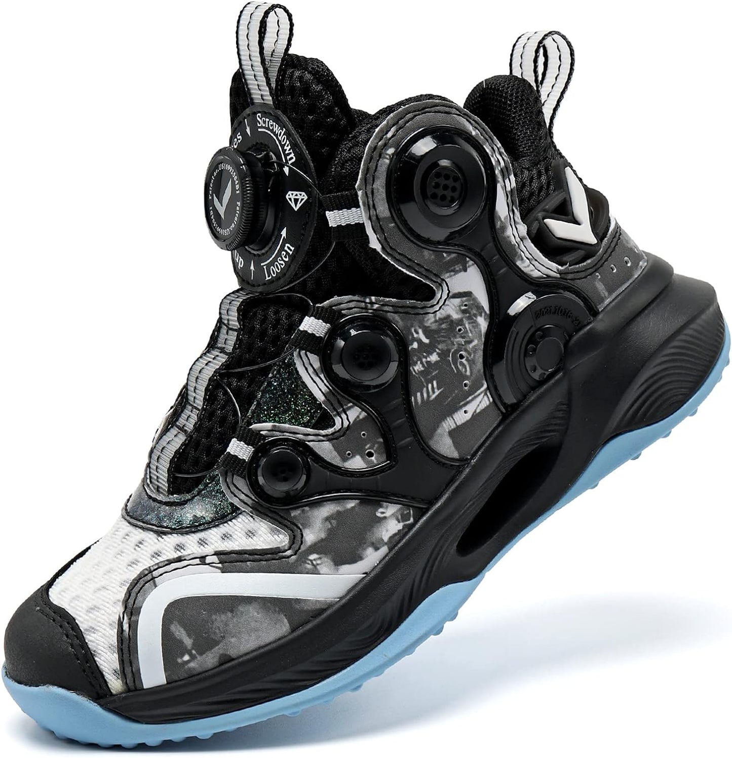VITUOFLY Kids Basketball Shoes Boys Air Cushion Sneakers Girls Mid Top School Training Shoes Non-Slip Outdoor Sports Shoes Comfortable Boys Running Shoes Durable Little Kid/Big Kid