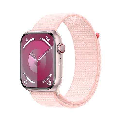 Apple Watch Series 9 [GPS + Cellular 41mm] Smartwatch with Gold Stainless Steel Case with Gold Sport Band S/M. Fitness Tracker, Blood Oxygen & ECG Apps, Always-On Retina Display