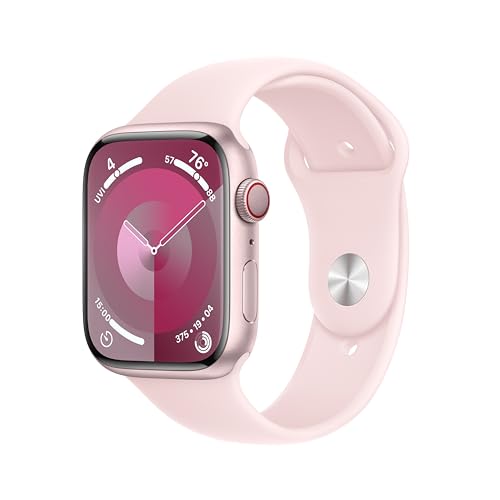 Apple Watch Series 9 [GPS + Cellular 41mm] Smartwatch with Gold Stainless Steel Case with Gold Sport Band S/M. Fitness Tracker, Blood Oxygen & ECG Apps, Always-On Retina Display