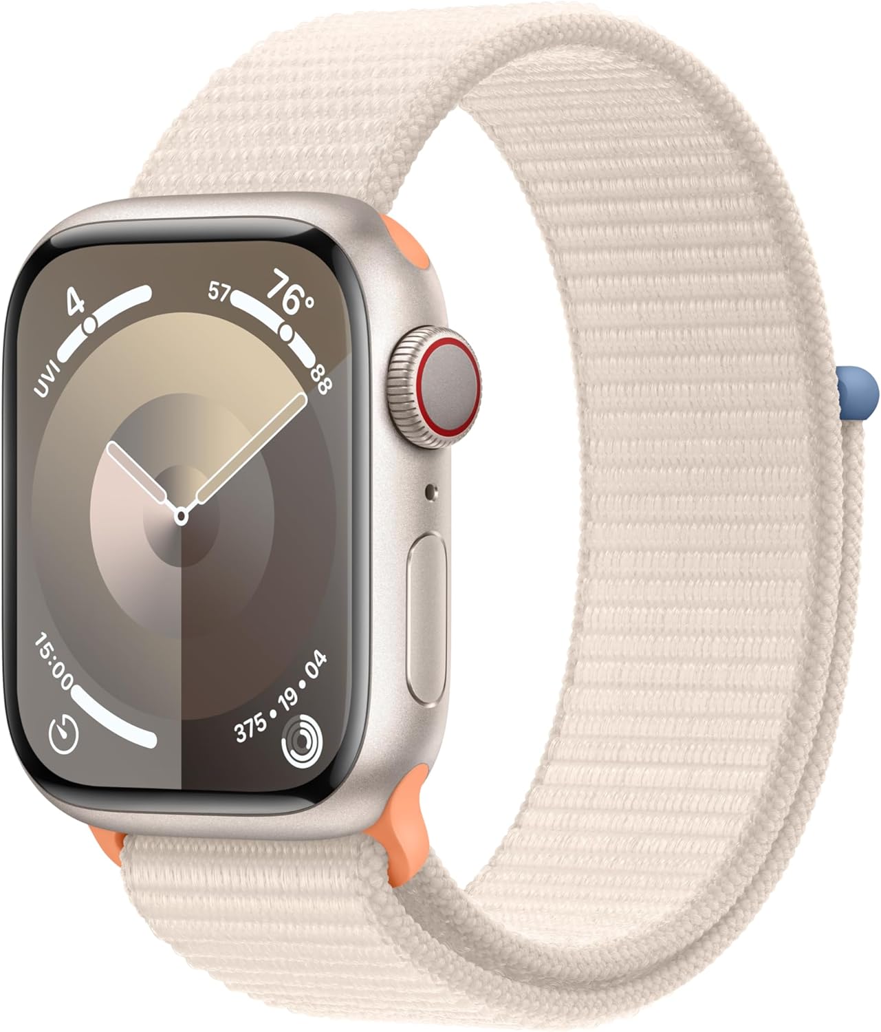 Apple Watch Series 9 [GPS + Cellular 41mm] Smartwatch with Gold Stainless Steel Case with Gold Sport Band S/M. Fitness Tracker, Blood Oxygen & ECG Apps, Always-On Retina Display
