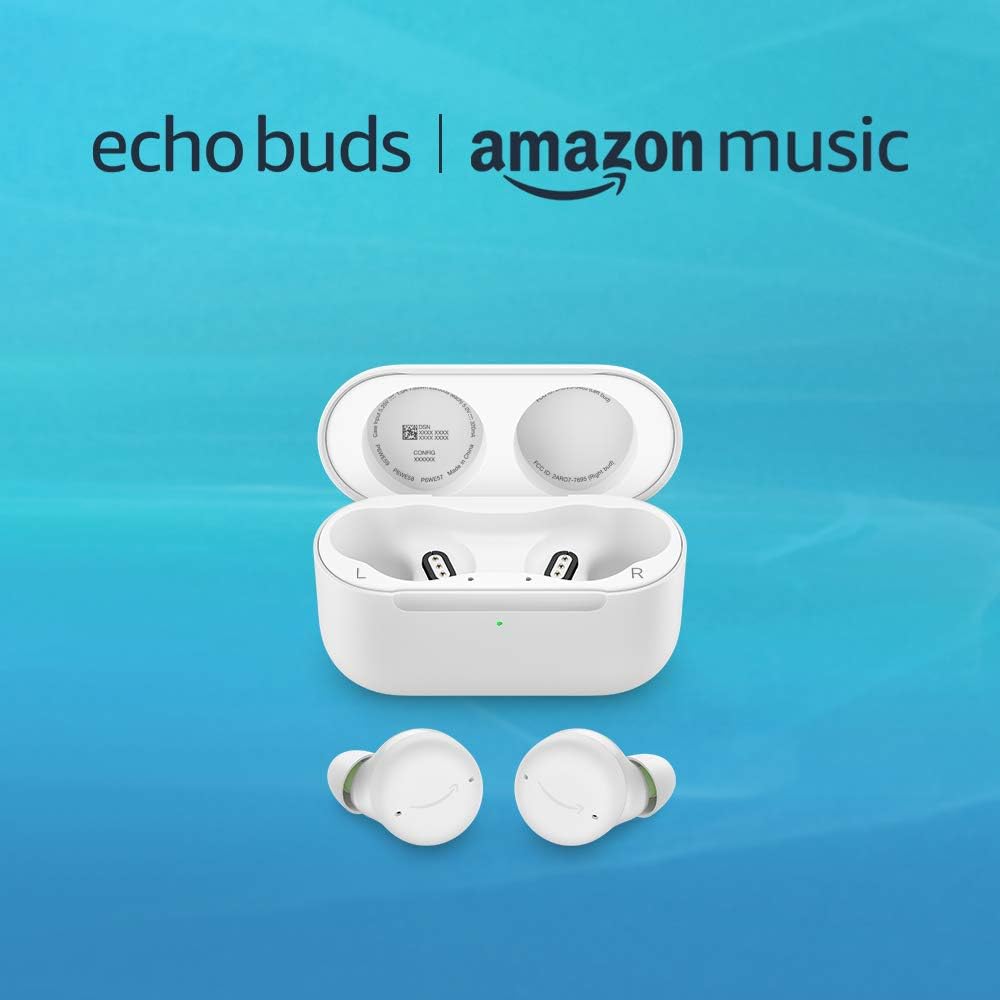 Echo Buds with Active Noise Cancellation (2021 release, 2nd gen) | Wired charging case | Black