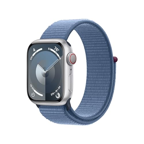 Apple Watch Series 9 [GPS + Cellular 41mm] Smartwatch with Gold Stainless Steel Case with Gold Sport Band S/M. Fitness Tracker, Blood Oxygen & ECG Apps, Always-On Retina Display