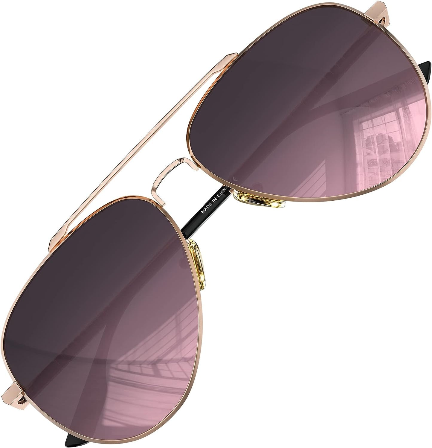 LUENX Aviator Sunglasses for Men Women Polarized - UV 400 Protection with case 60MM