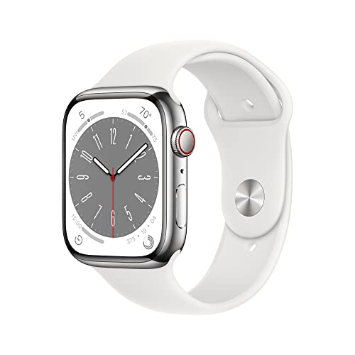 Apple Watch Series 8 [GPS + Cellular 41mm] Smart Watch w/Starlight Aluminum Case with Starlight Sport Band - S/M. Fitness Tracker, Blood Oxygen & ECG Apps, Always-On Retina Display, Water Resistant