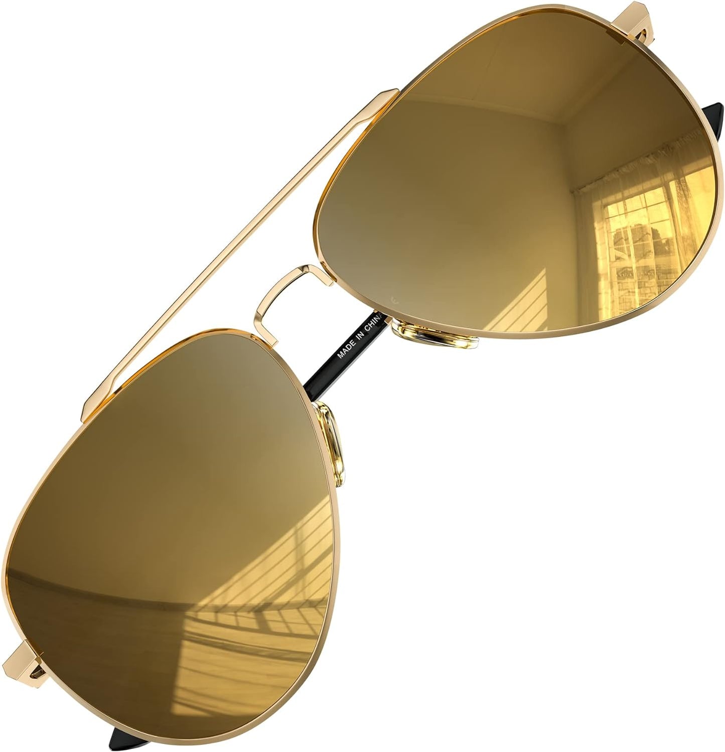 LUENX Aviator Sunglasses for Men Women Polarized - UV 400 Protection with case 60MM