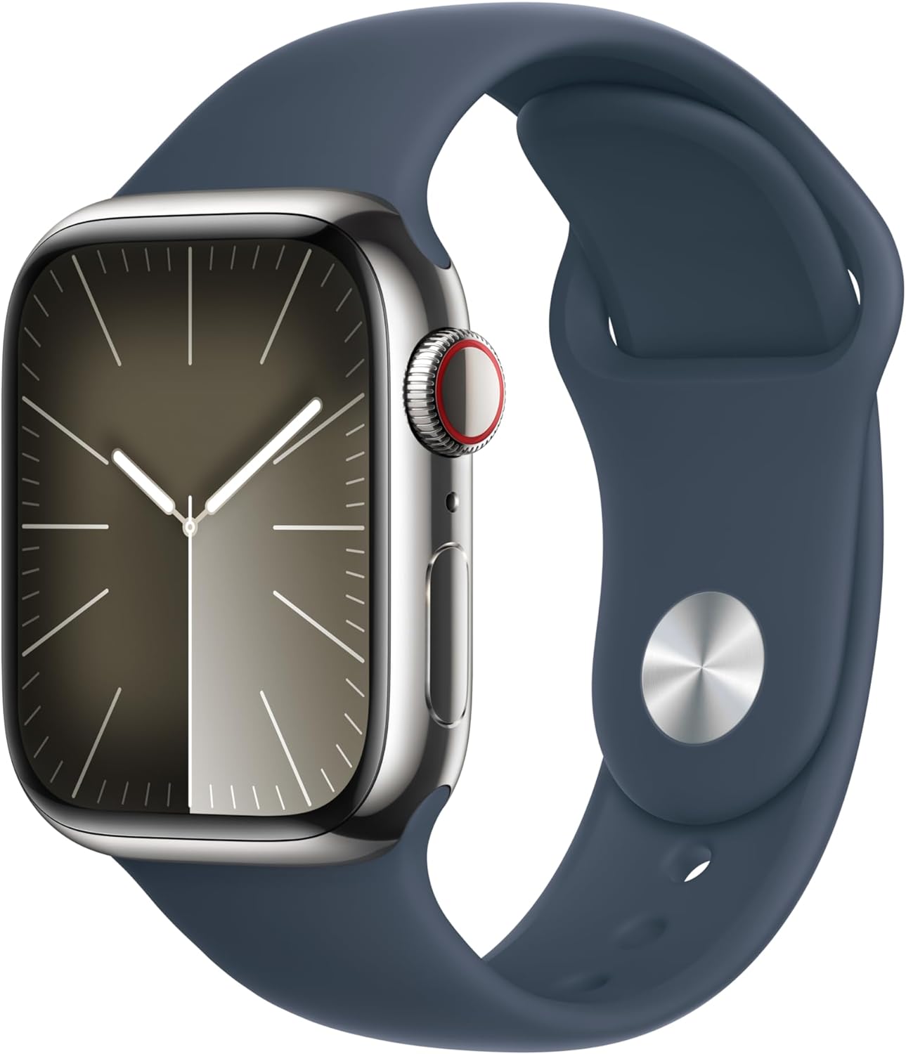 Apple Watch Series 9 [GPS + Cellular 41mm] Smartwatch with Gold Stainless Steel Case with Gold Sport Band S/M. Fitness Tracker, Blood Oxygen & ECG Apps, Always-On Retina Display