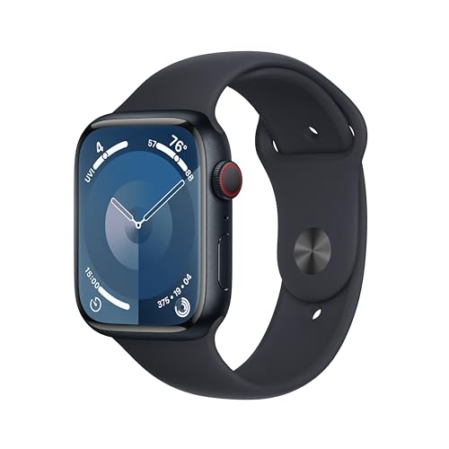 Apple Watch Series 9 [GPS + Cellular 41mm] Smartwatch with Gold Stainless Steel Case with Gold Sport Band S/M. Fitness Tracker, Blood Oxygen & ECG Apps, Always-On Retina Display