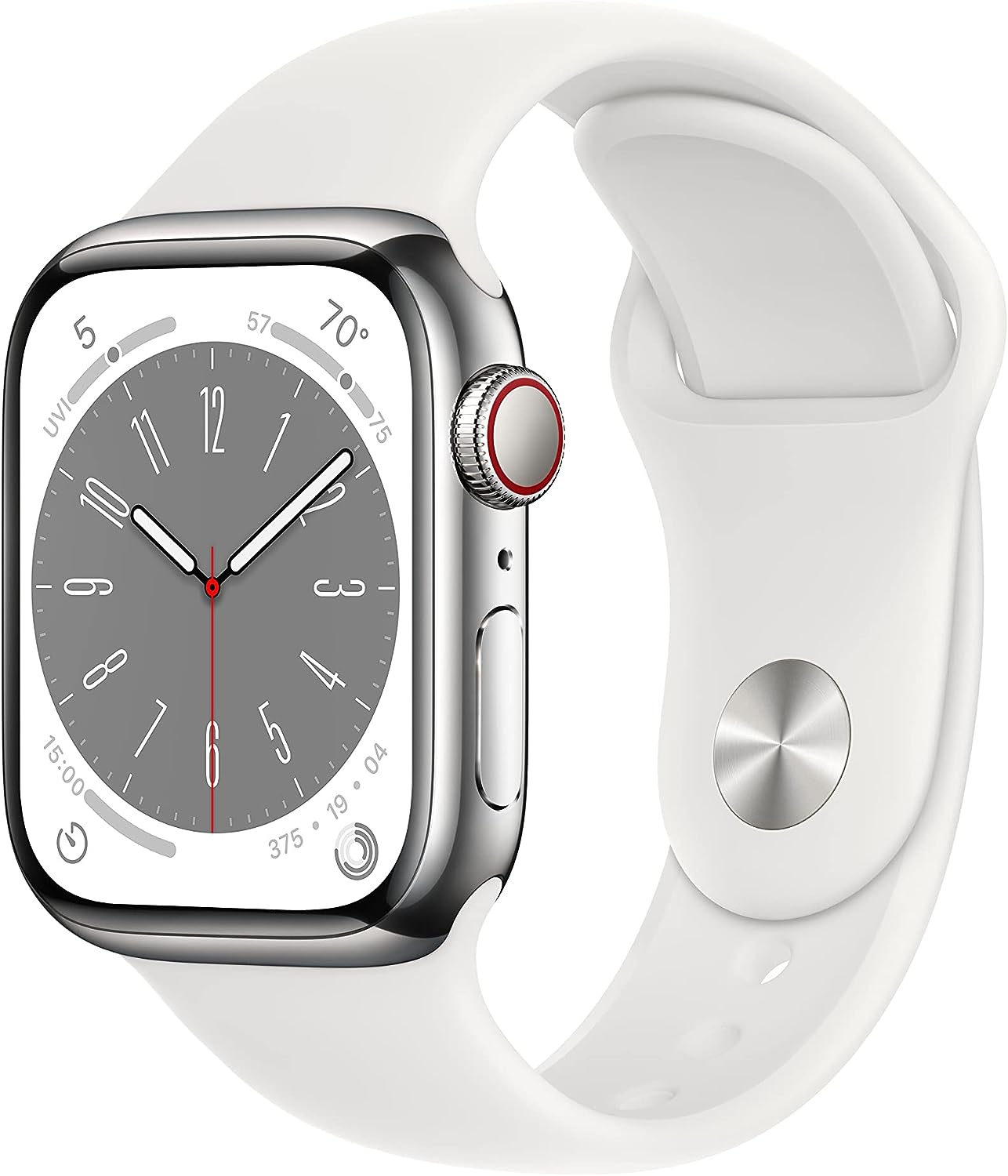 Apple Watch Series 8 [GPS + Cellular 41mm] Smart Watch w/Starlight Aluminum Case with Starlight Sport Band - S/M. Fitness Tracker, Blood Oxygen & ECG Apps, Always-On Retina Display, Water Resistant