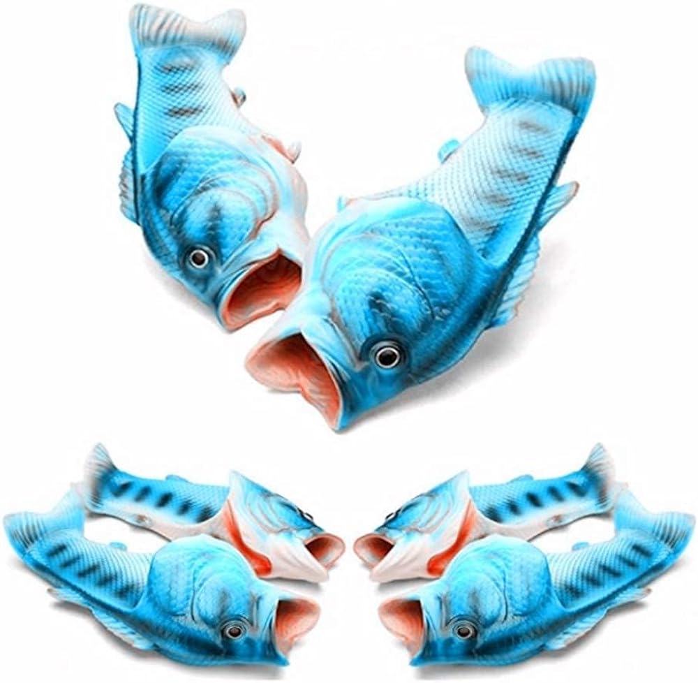 Unisex Fish Slippers, bass Sandals, Animal Slippers Animal Fish Slippers,