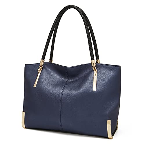 FOXLOVER Large Capacity Tote Handbags for Women, Genuine Leather Ladies Top-handle Bags Fashion Shoulder Bags Purses