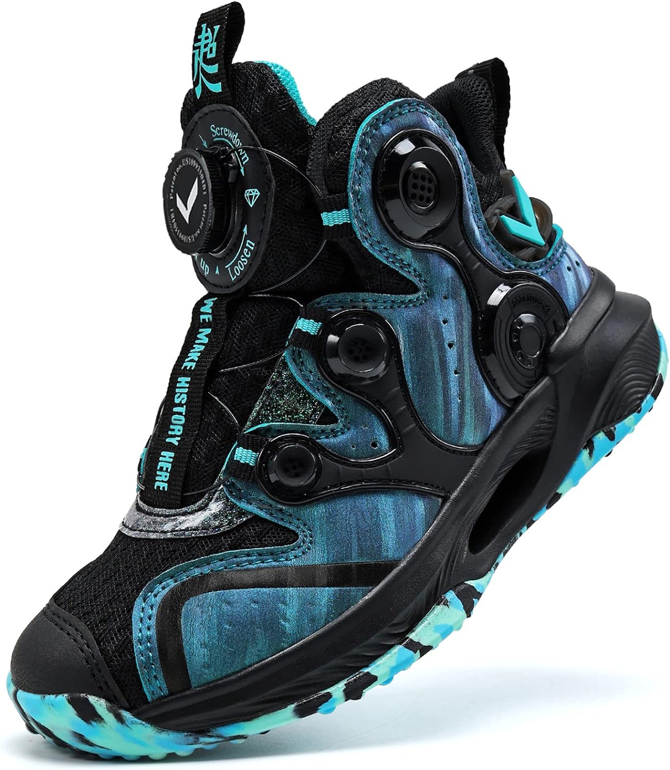 VITUOFLY Kids Basketball Shoes Boys Air Cushion Sneakers Girls Mid Top School Training Shoes Non-Slip Outdoor Sports Shoes Comfortable Boys Running Shoes Durable Little Kid/Big Kid