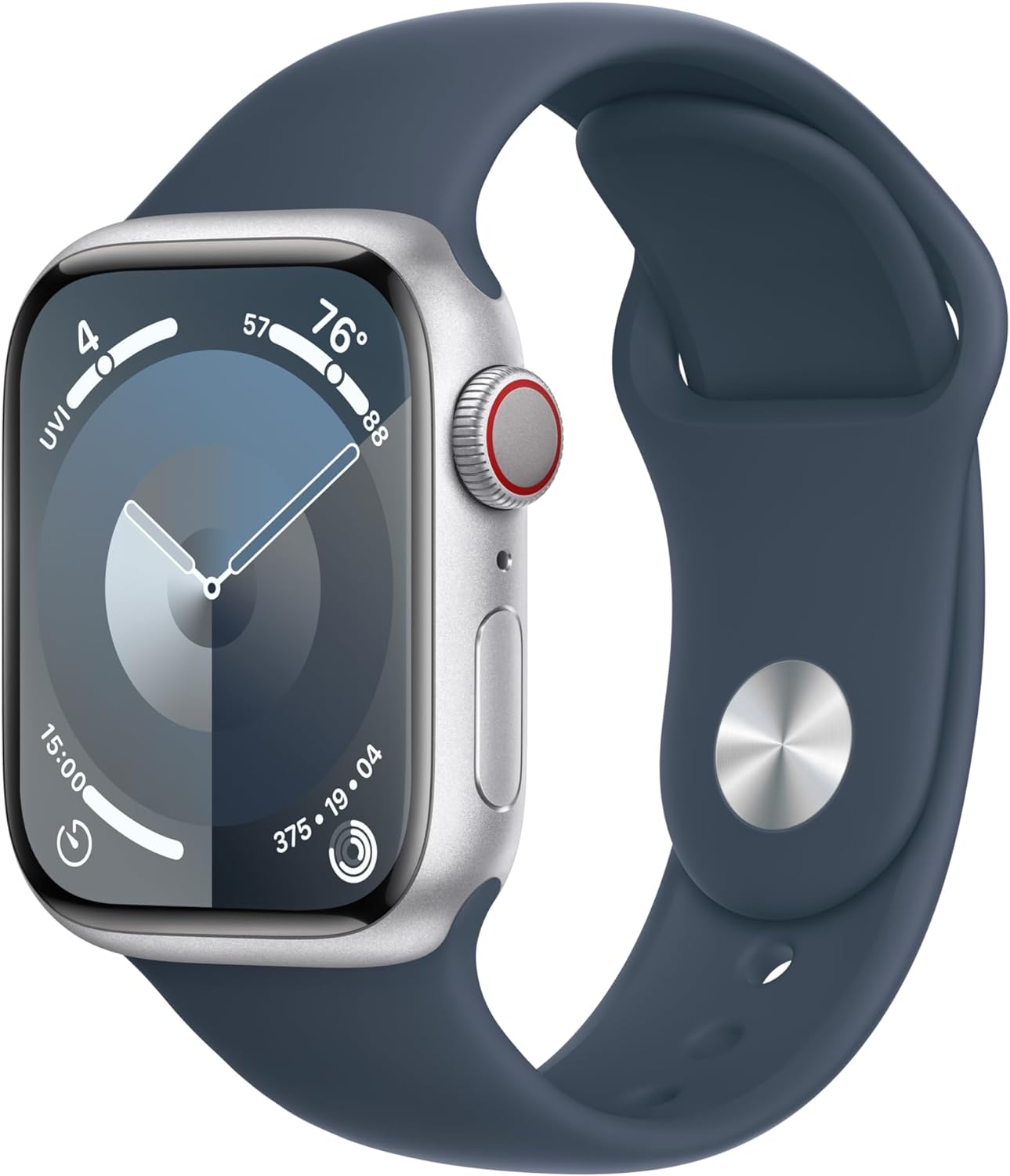 Apple Watch Series 9 [GPS + Cellular 41mm] Smartwatch with Gold Stainless Steel Case with Gold Sport Band S/M. Fitness Tracker, Blood Oxygen & ECG Apps, Always-On Retina Display